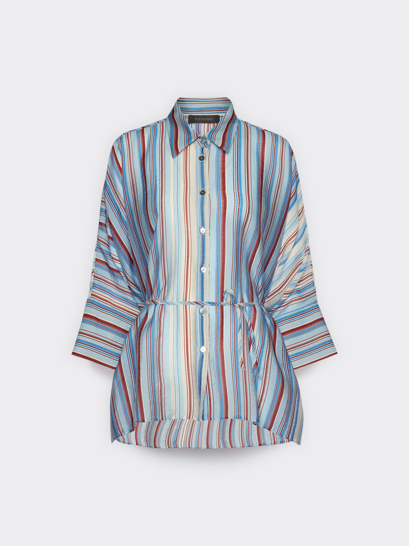 Camicia ampia misto lyocell a righe image number 4