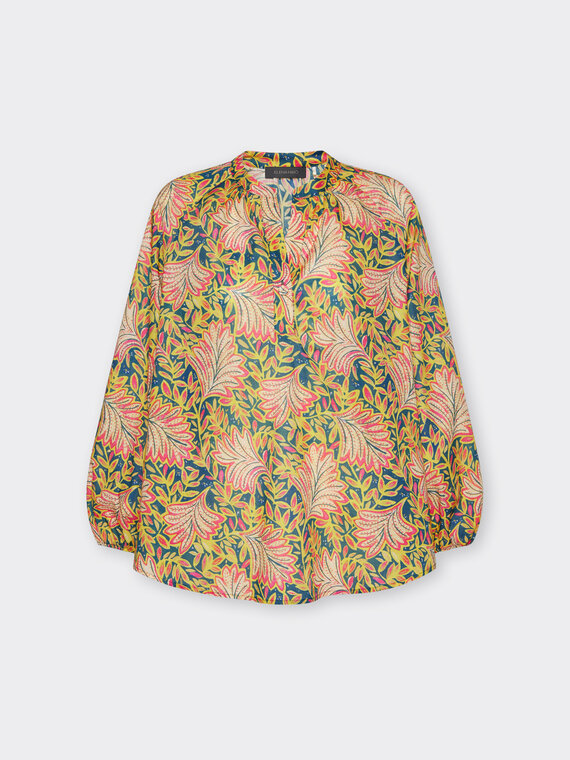 Printed cotton muslin blouse