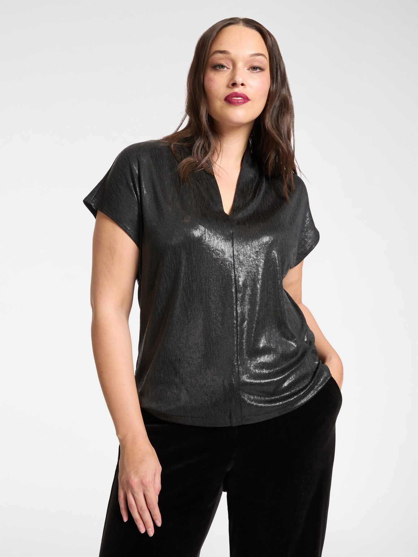 T-shirt en jersey lamin&eacute; image number 0