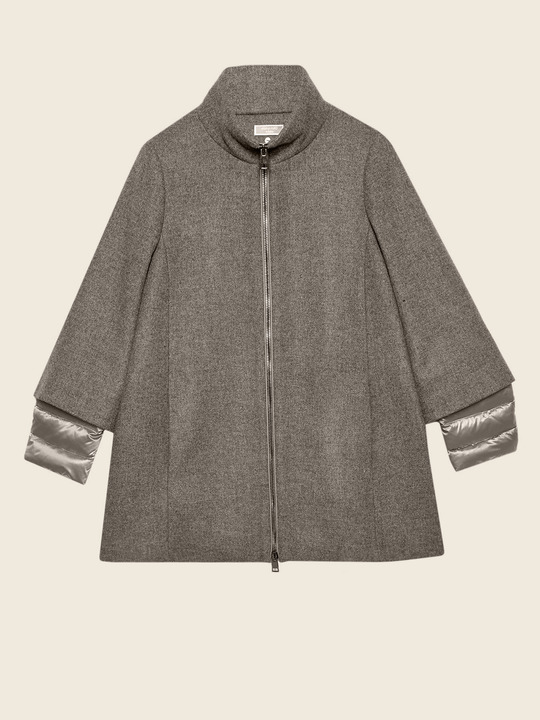 Elenamiro&nbsp;: Manteau avec rembourrage amovible Gris_1