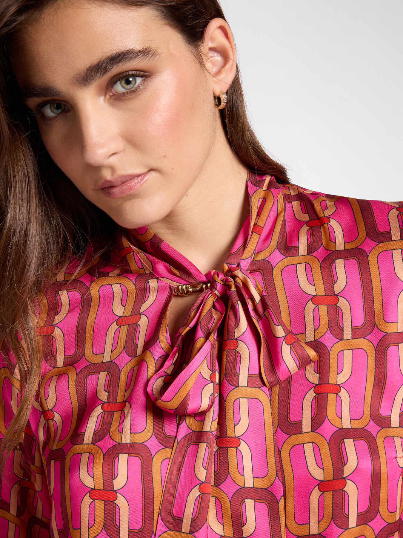 Blusa stampata con fusciacca image number 3