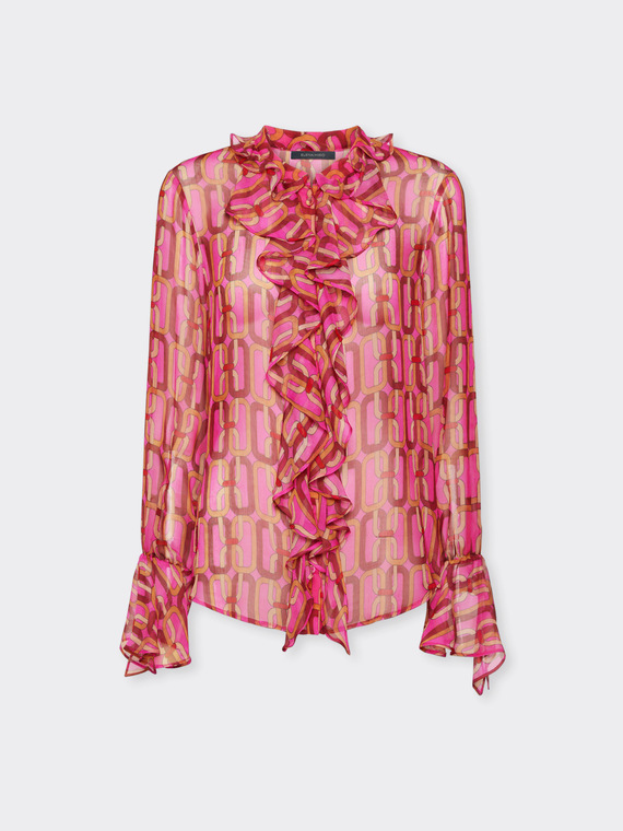 Chemise imprimée à volants