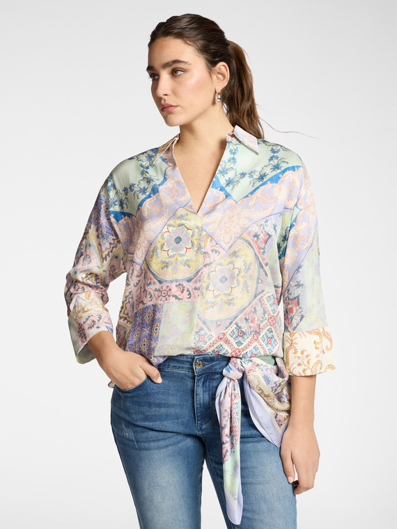 Camicia in viscosa stampata