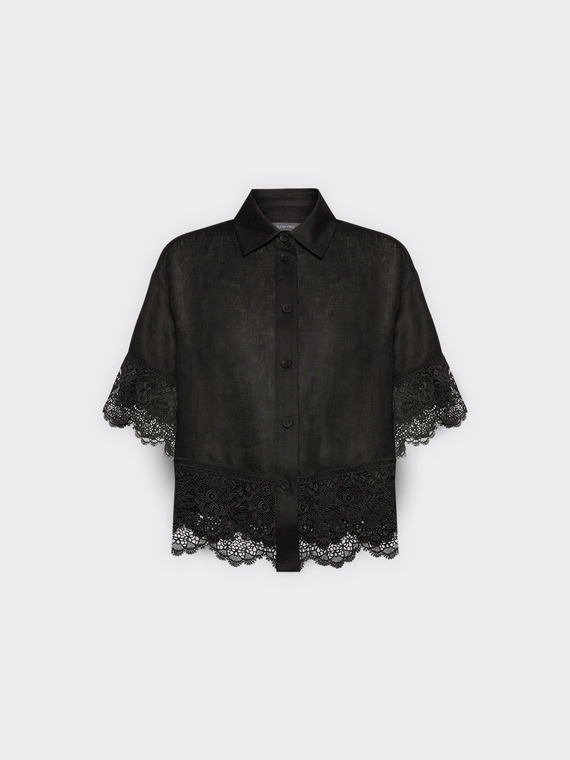 Chemise en lin avec dentelle