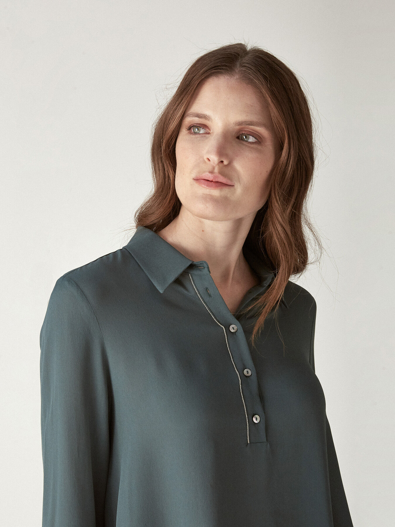 POLO IN CREPE DE CHINE image number 3