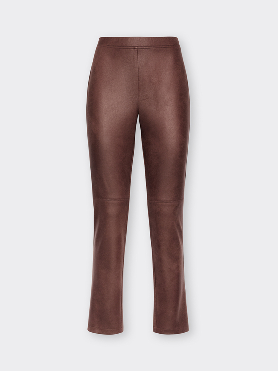 Pantaloni slim in tessuto spalmato