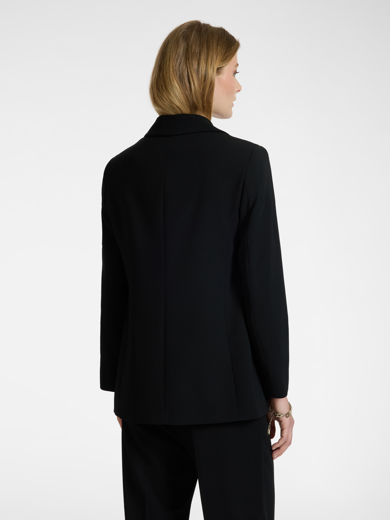 Blazer à simple boutonnage en tissu crêpe image number 6