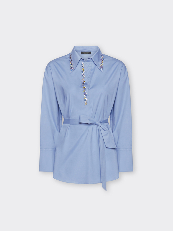 Chemise en popeline avec cristaux