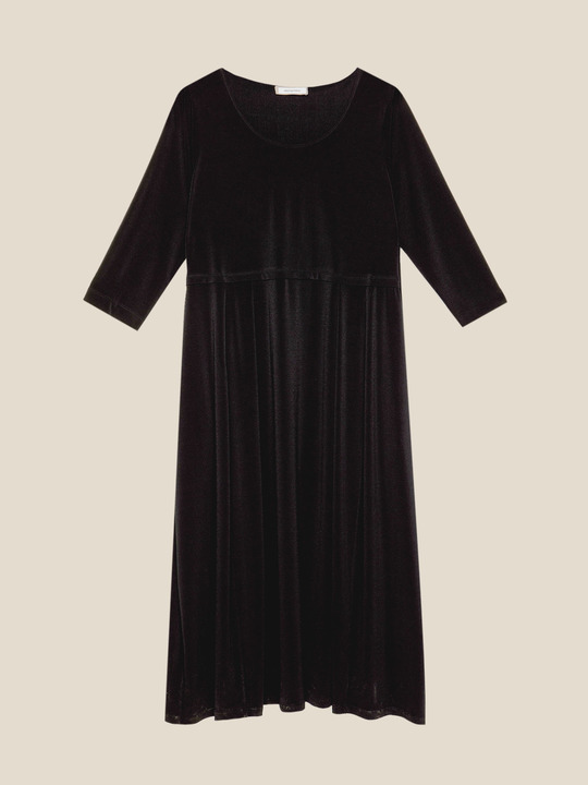 Elenamiro: Vestido comprido em jersey Preto_1
