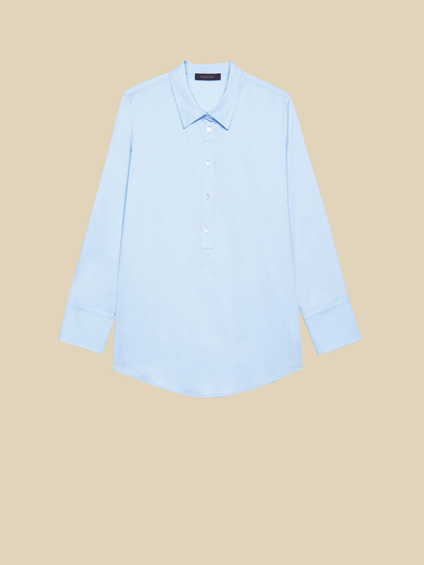 Blusa in popeline con apertura davanti image number 4