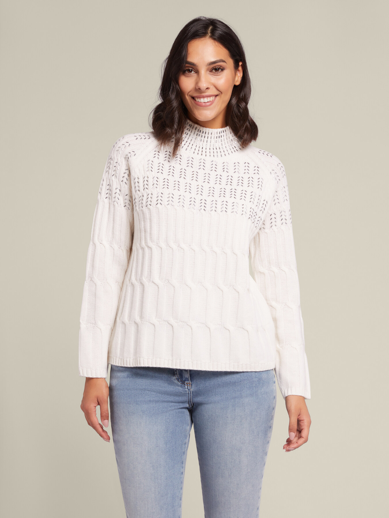 Sustainable wool sweater with applications image number 2