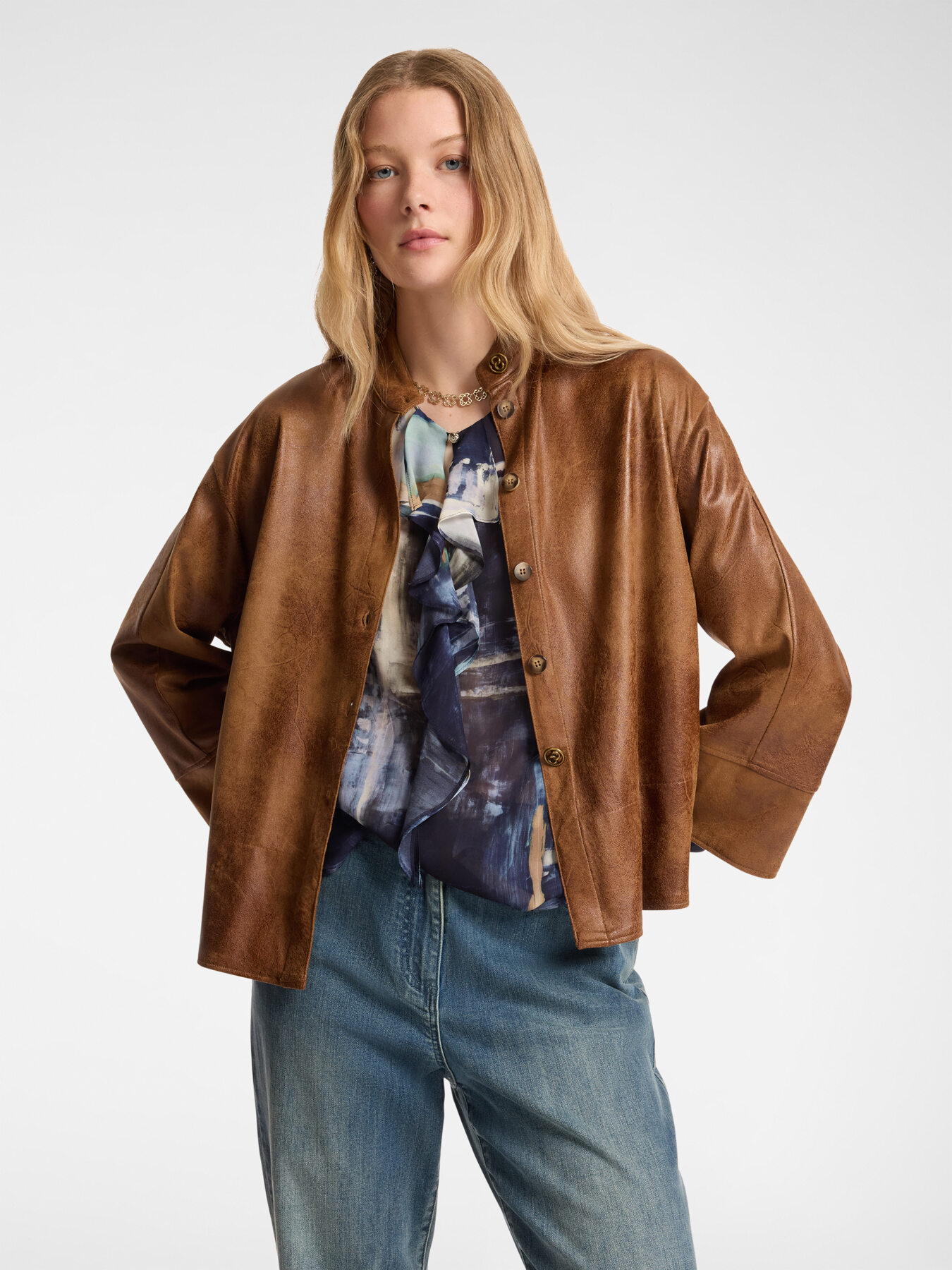 Vintage effect fabric shirt image number 0