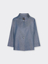Boxy linen jacket with denim effect image number 4