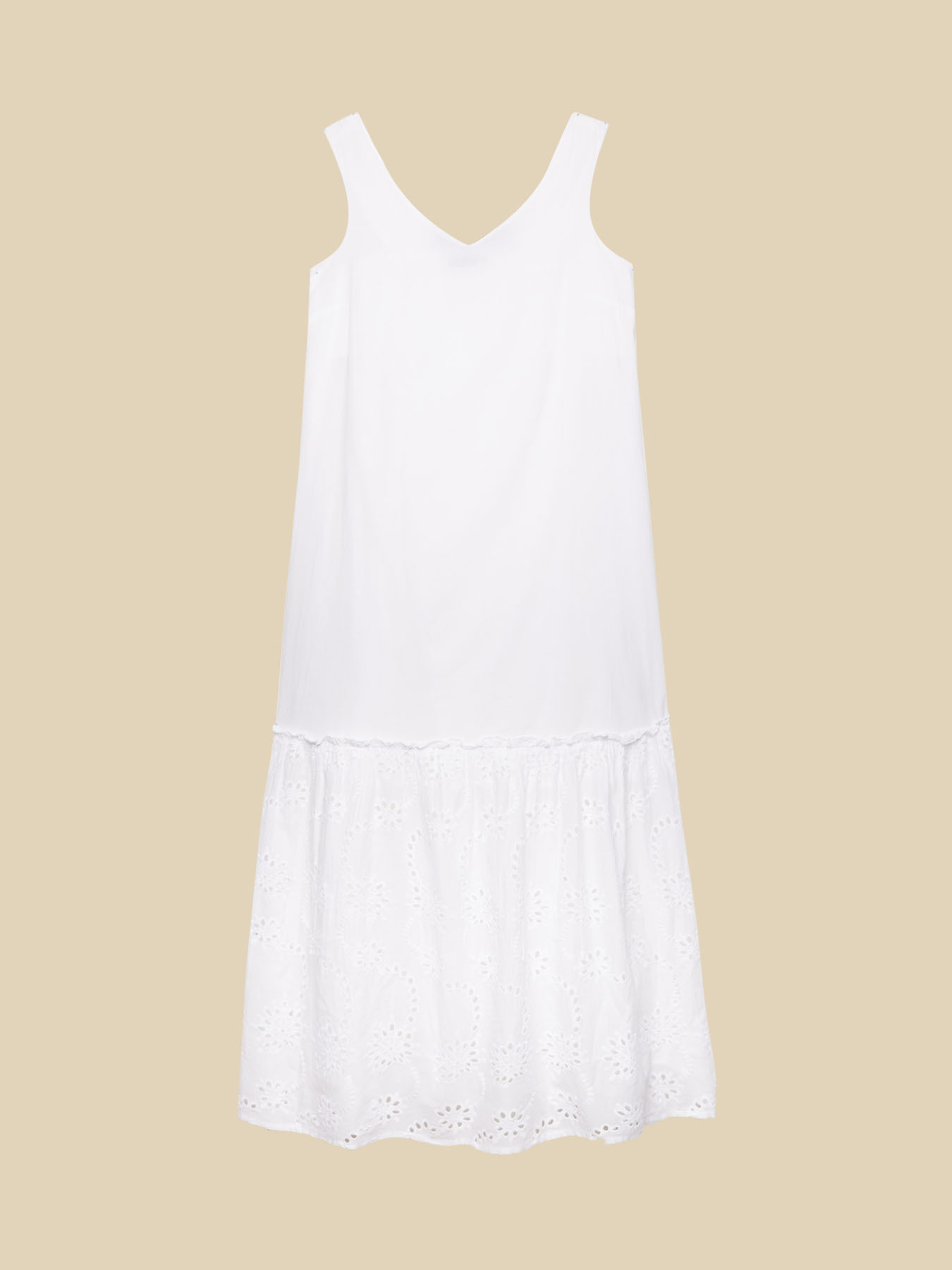 Robe longue avec volant en broderie anglaise image number 4