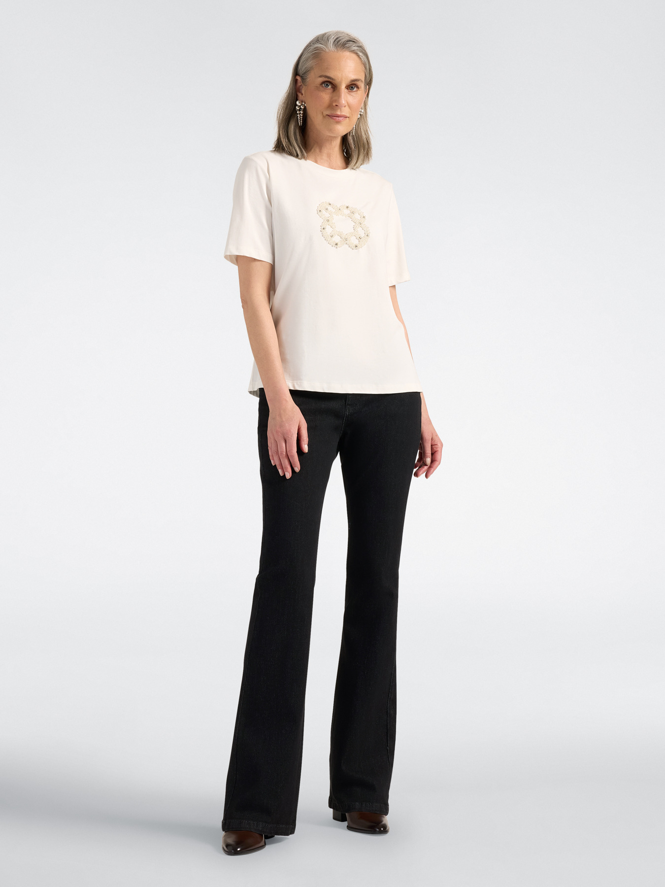T-shirt en coton avec broderie Monogram image number 2