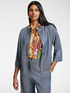 Boxy linen jacket with denim effect image number 0