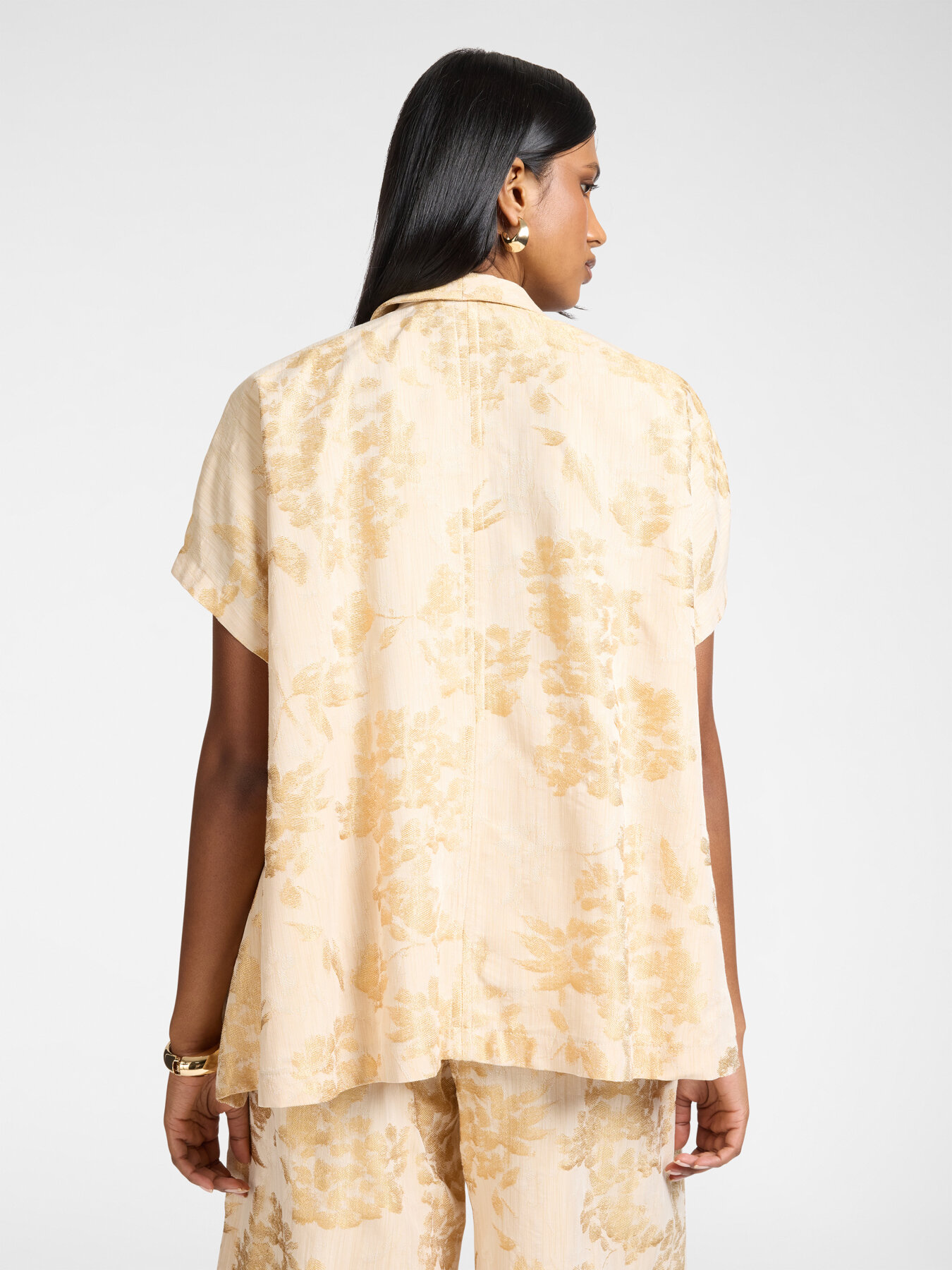 Laminated jacquard caban image number 1