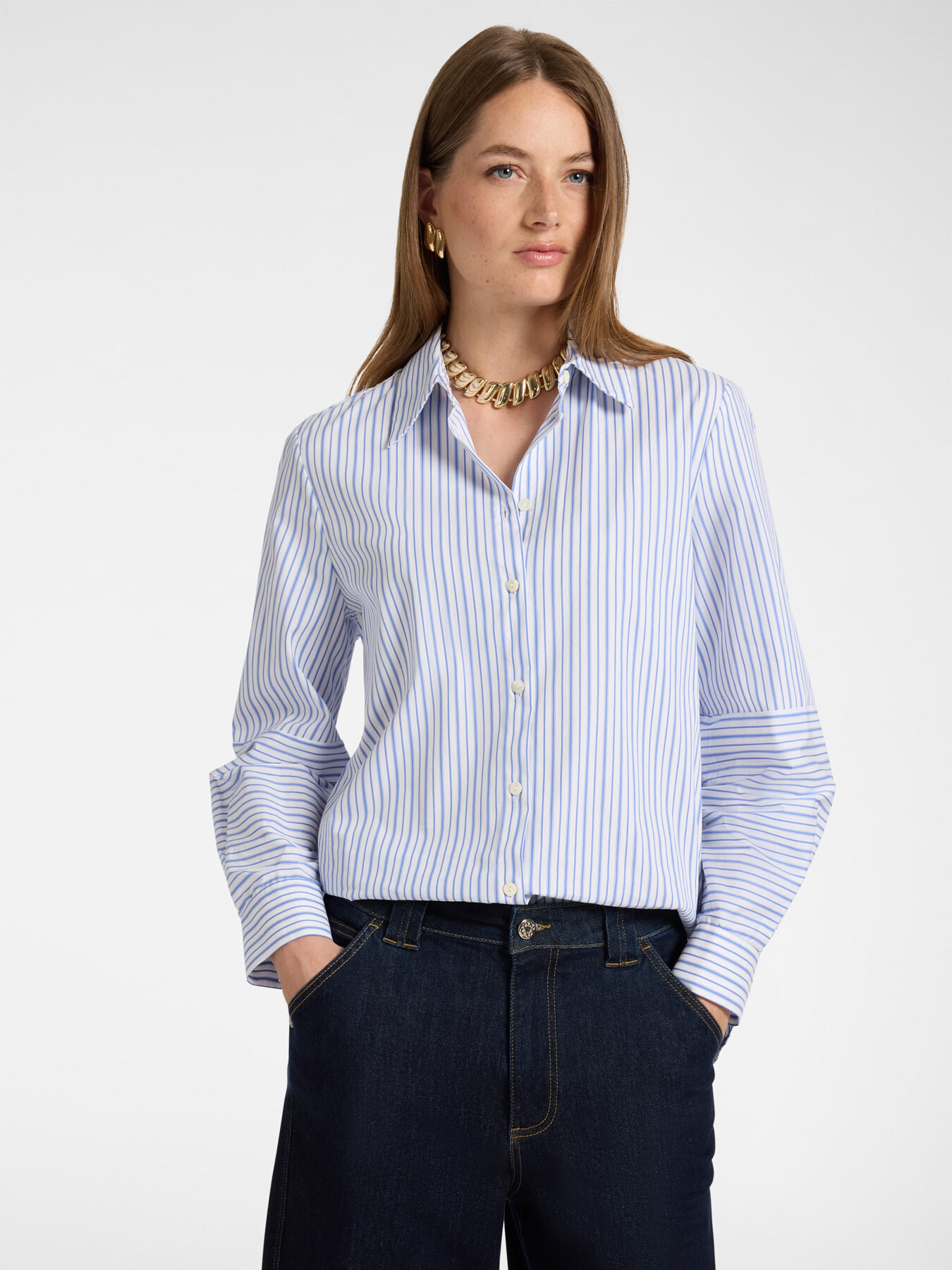 Chemise en popeline ray&eacute;e image number 0
