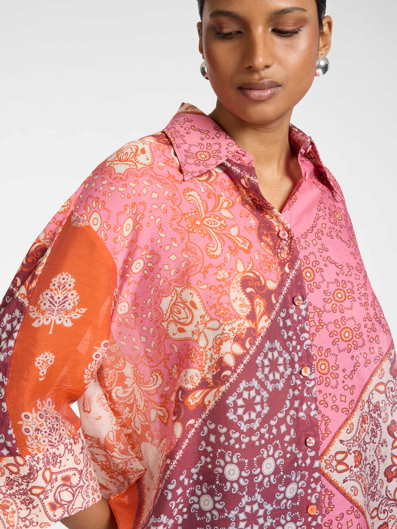 Camisa de organza de lyocell estampada image number 3