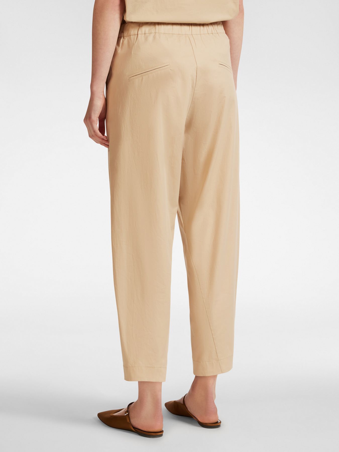 Stretch cotton balloon trousers image number 1