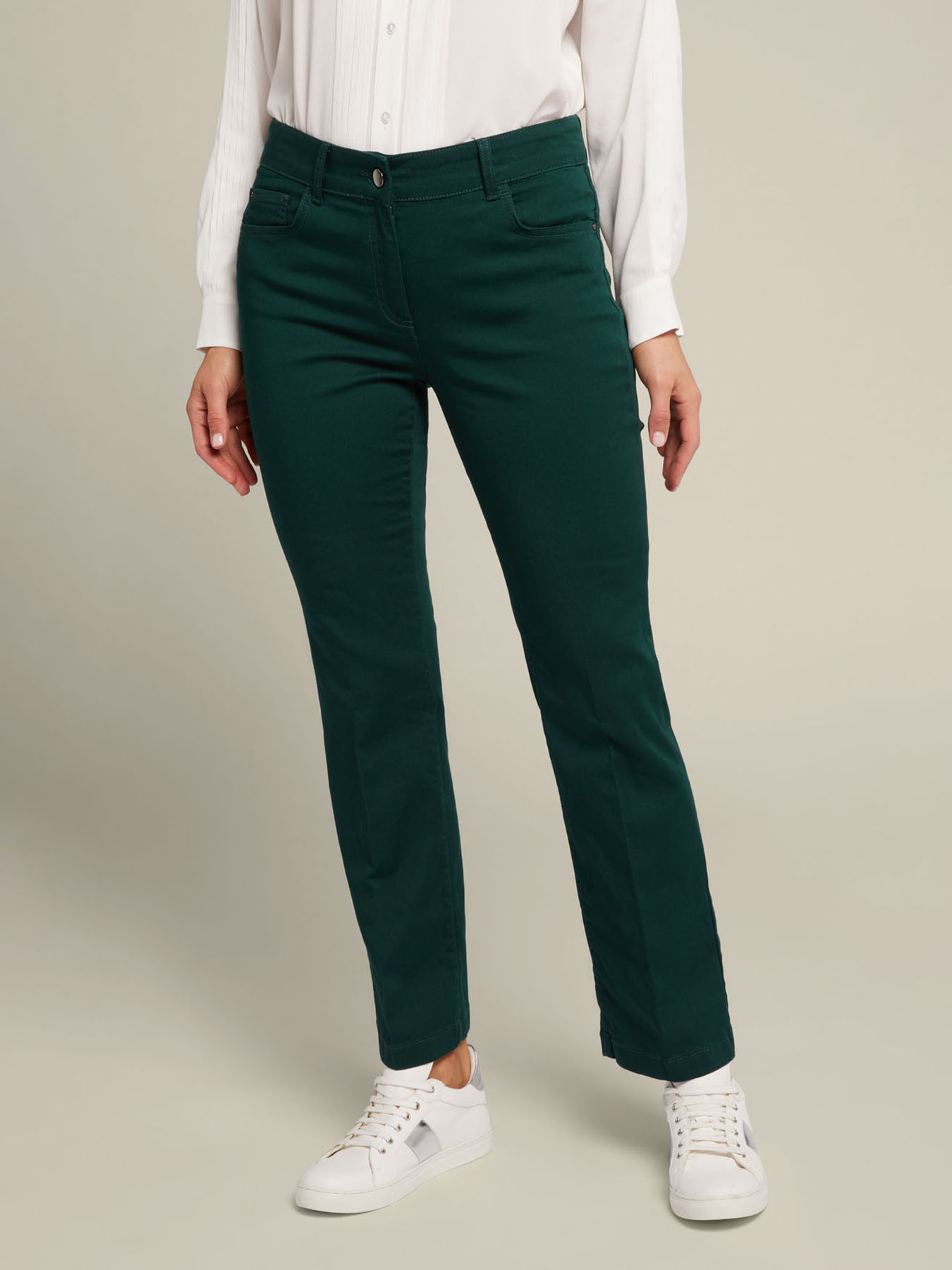 Pantalones rectos de algod&oacute;n image number 2