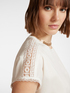 T-shirt with lace insert on the shoulders image number 3