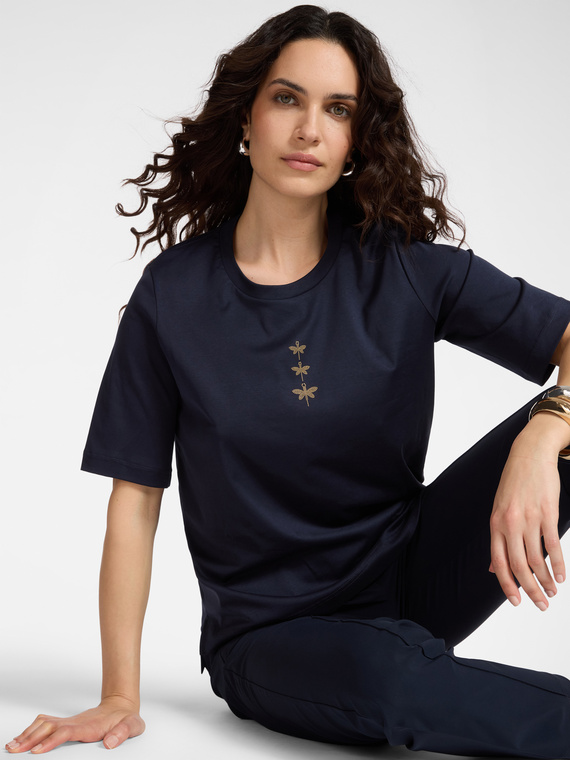 Camiseta de algod&atilde;o com lib&eacute;lulas