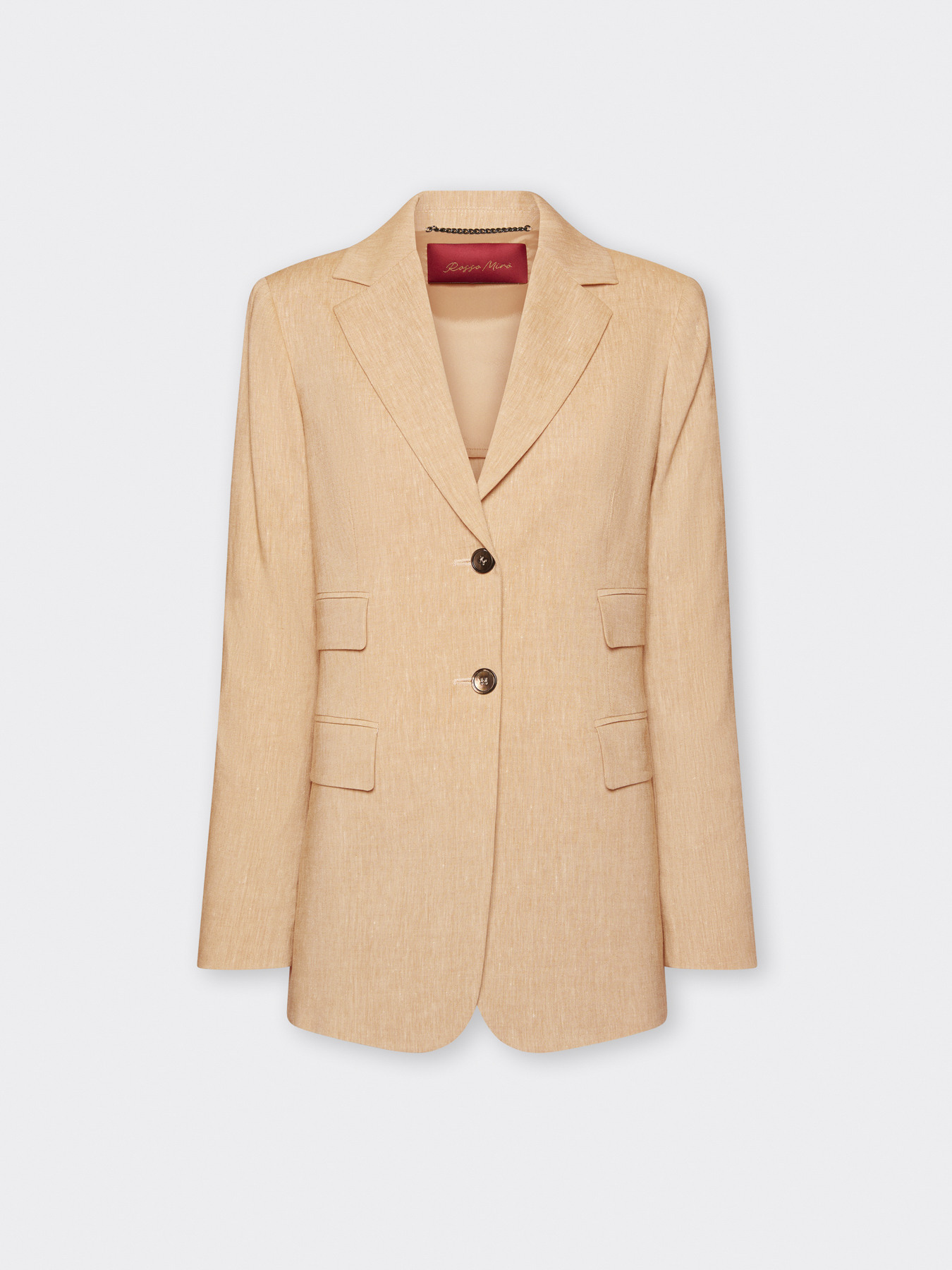 Blazer de mistura de linho com um bot&atilde;o image number 4