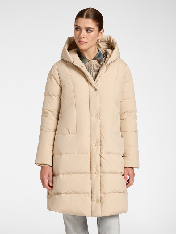 Langer Steppmantel aus Nylon