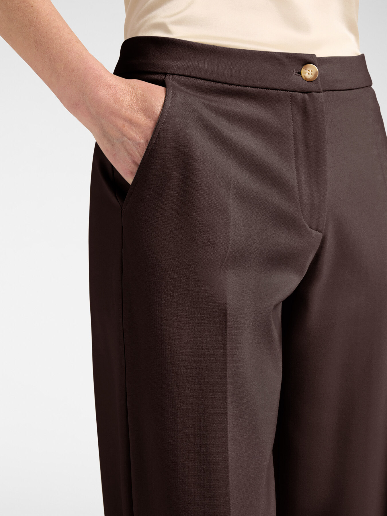 Straight-leg viscose blend trousers image number 3