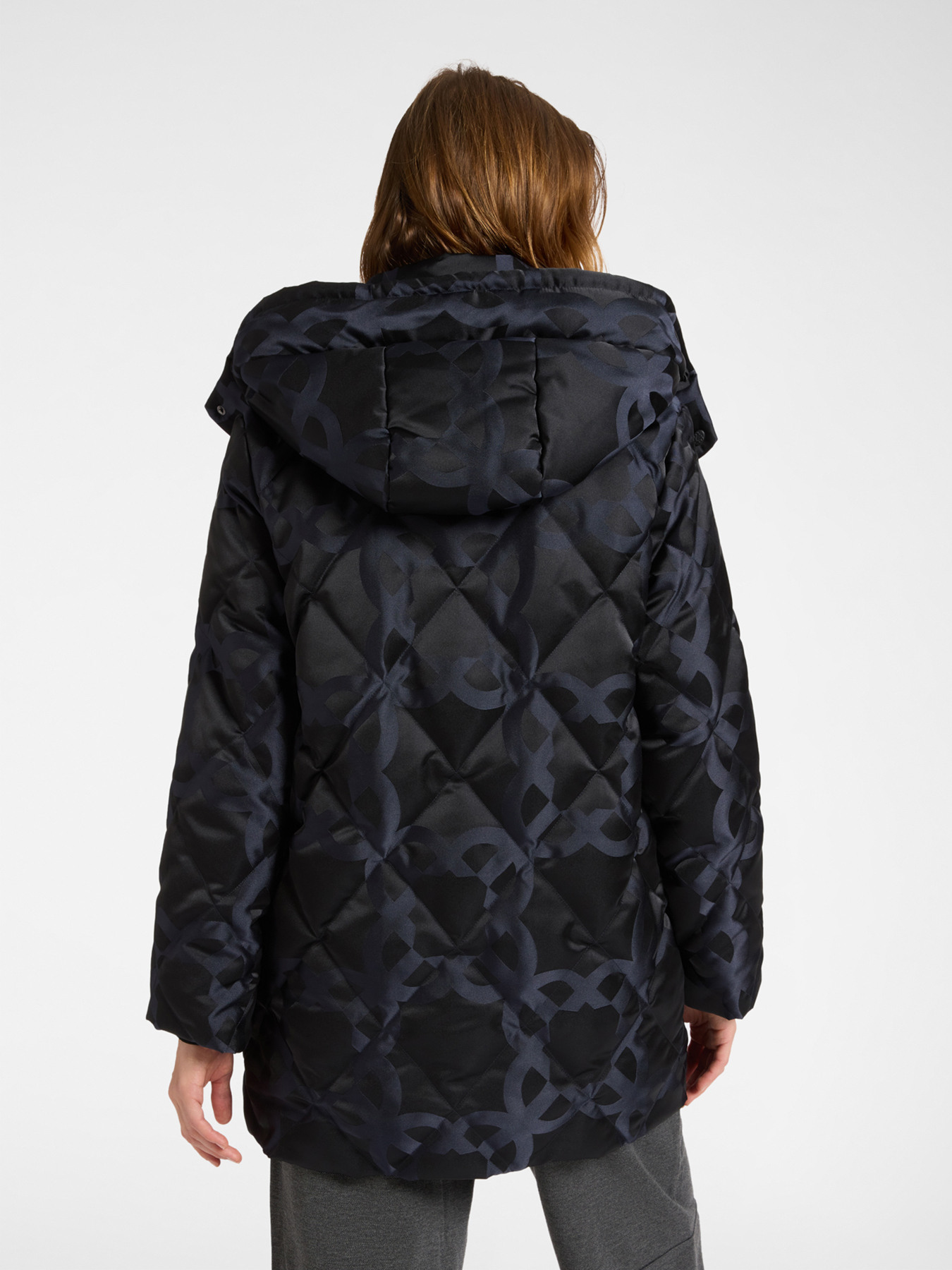 Monogram down jacket with hood image number 1
