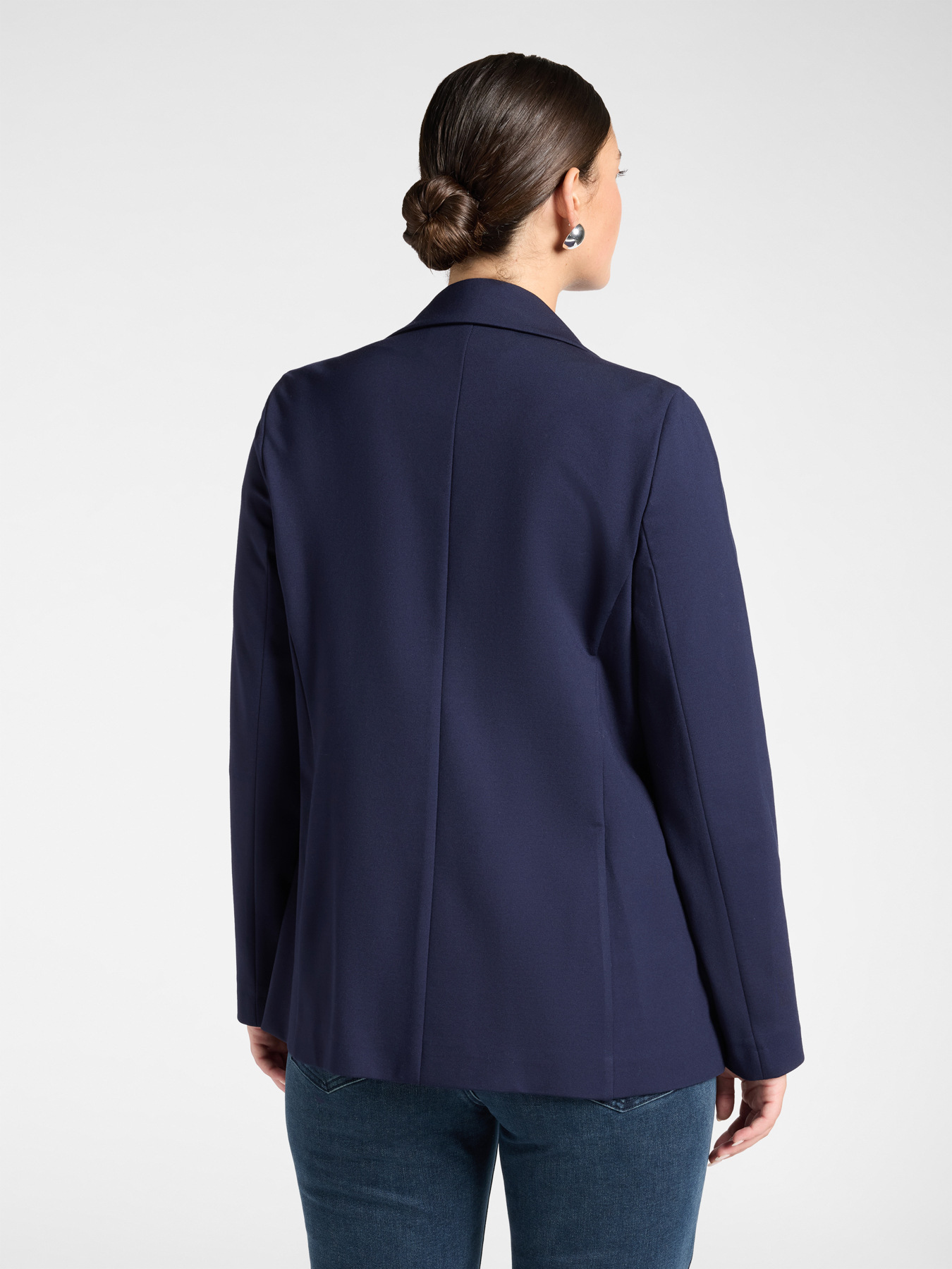 Viscose blend single-breasted blazer image number 1