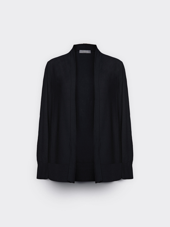 Open-front viscose blend cardigan