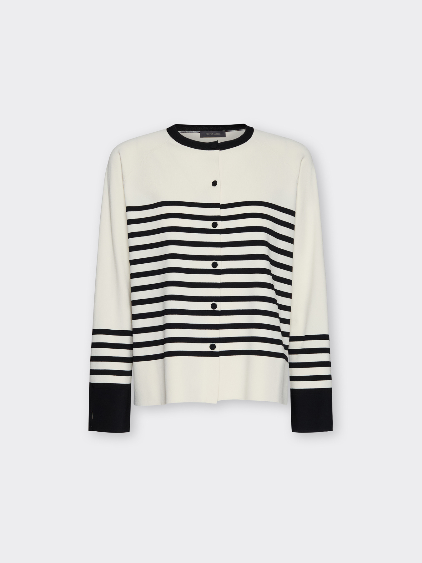 Cardigan rigato misto viscosa image number 4