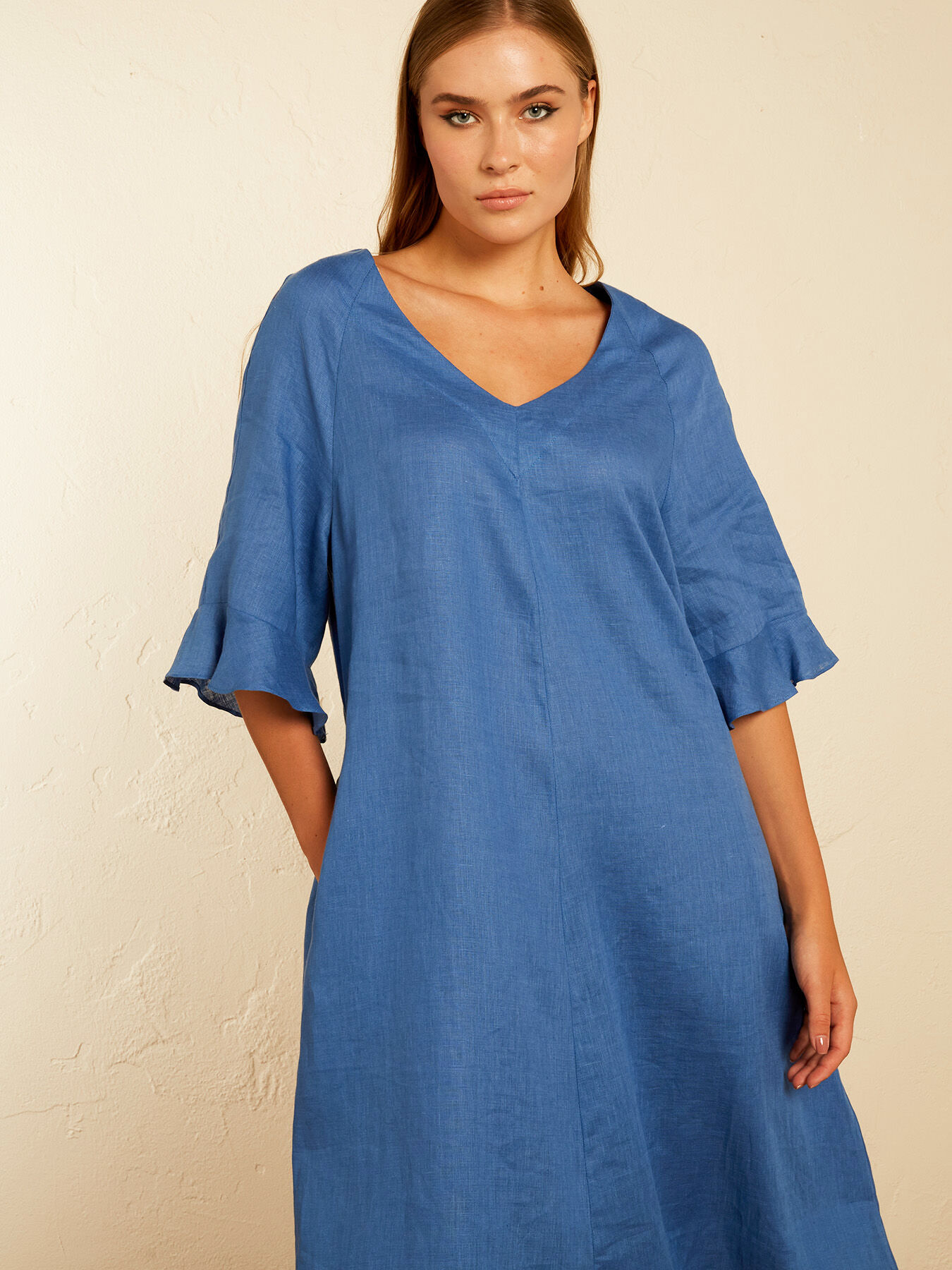 Abito midi in lino image number 2