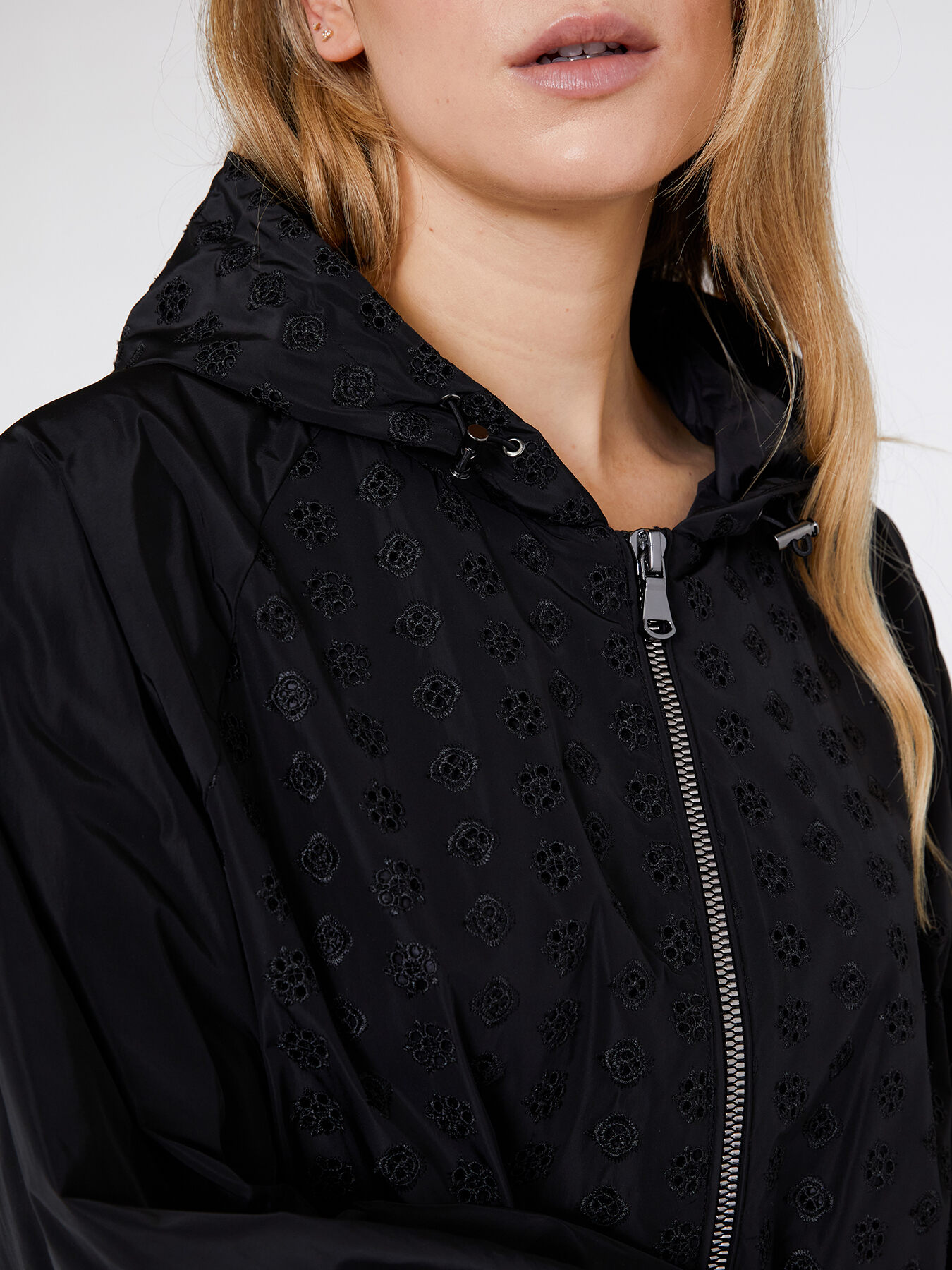 Nylon jacket with broderie anglaise embroidery image number 3