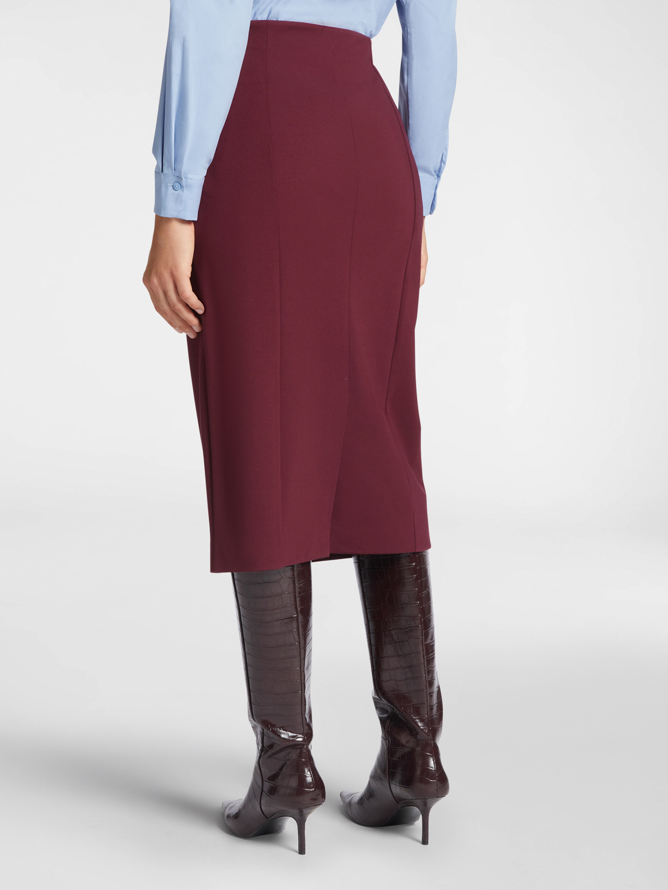 Falda recta de punto milano image number 1