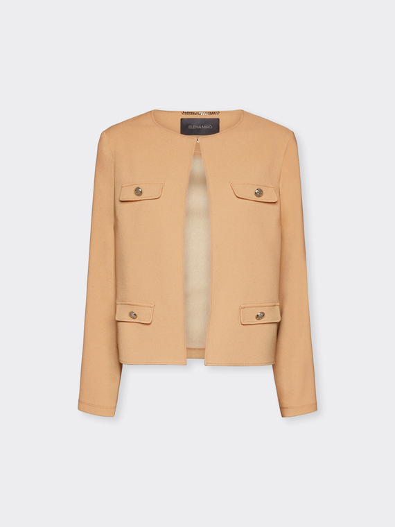 Short crew neck jacket