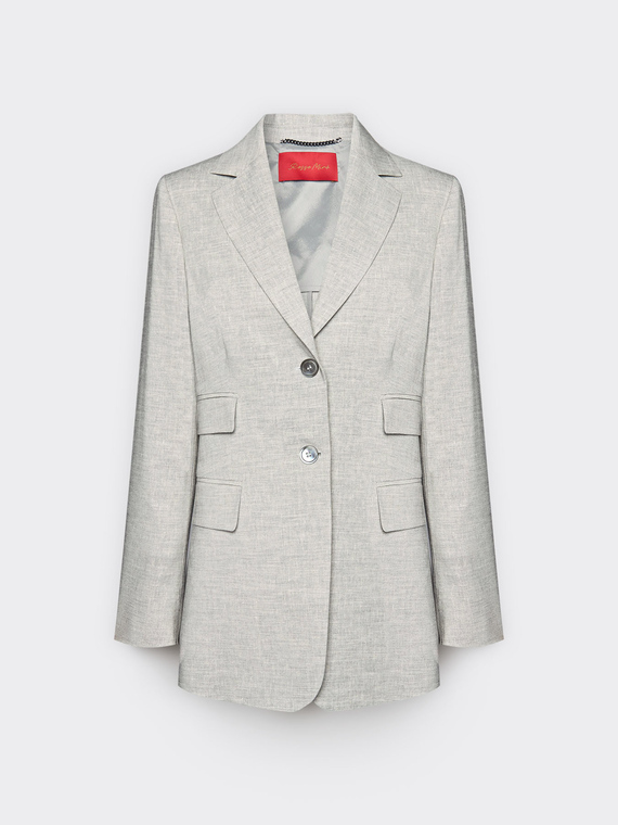 Blazer in misto lino monopetto