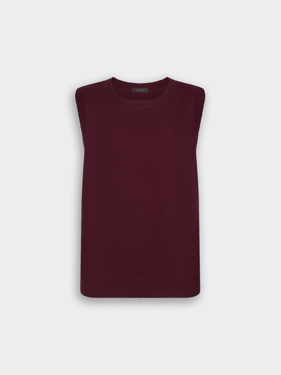 Sleeveless wool sweater