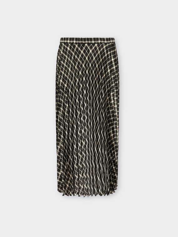 Jupe pliss&eacute;e longue imprim&eacute; patchwork