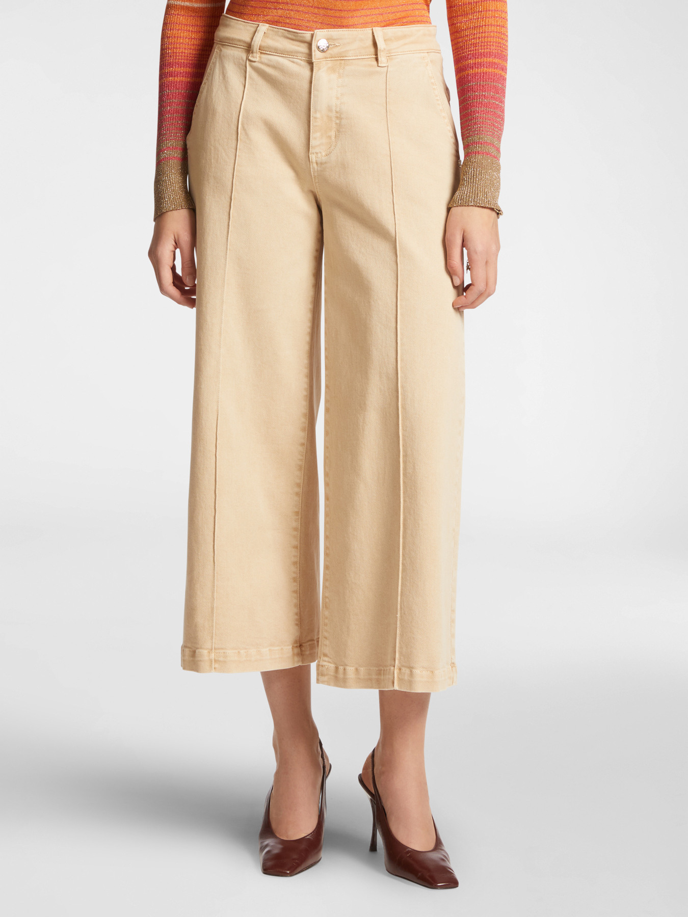 Wide leg cropped trousers image number 2