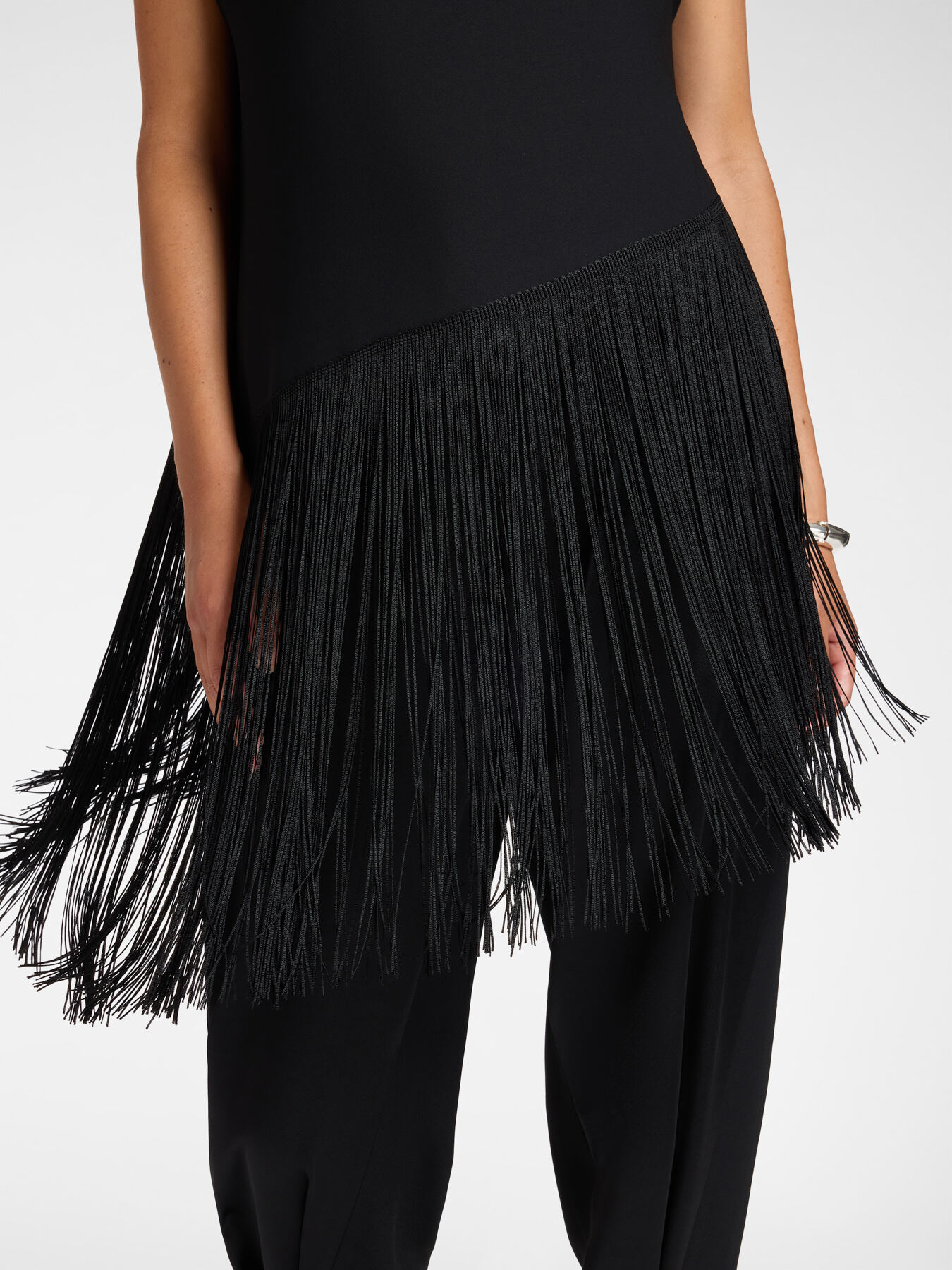Envers satin top with fringes image number 3