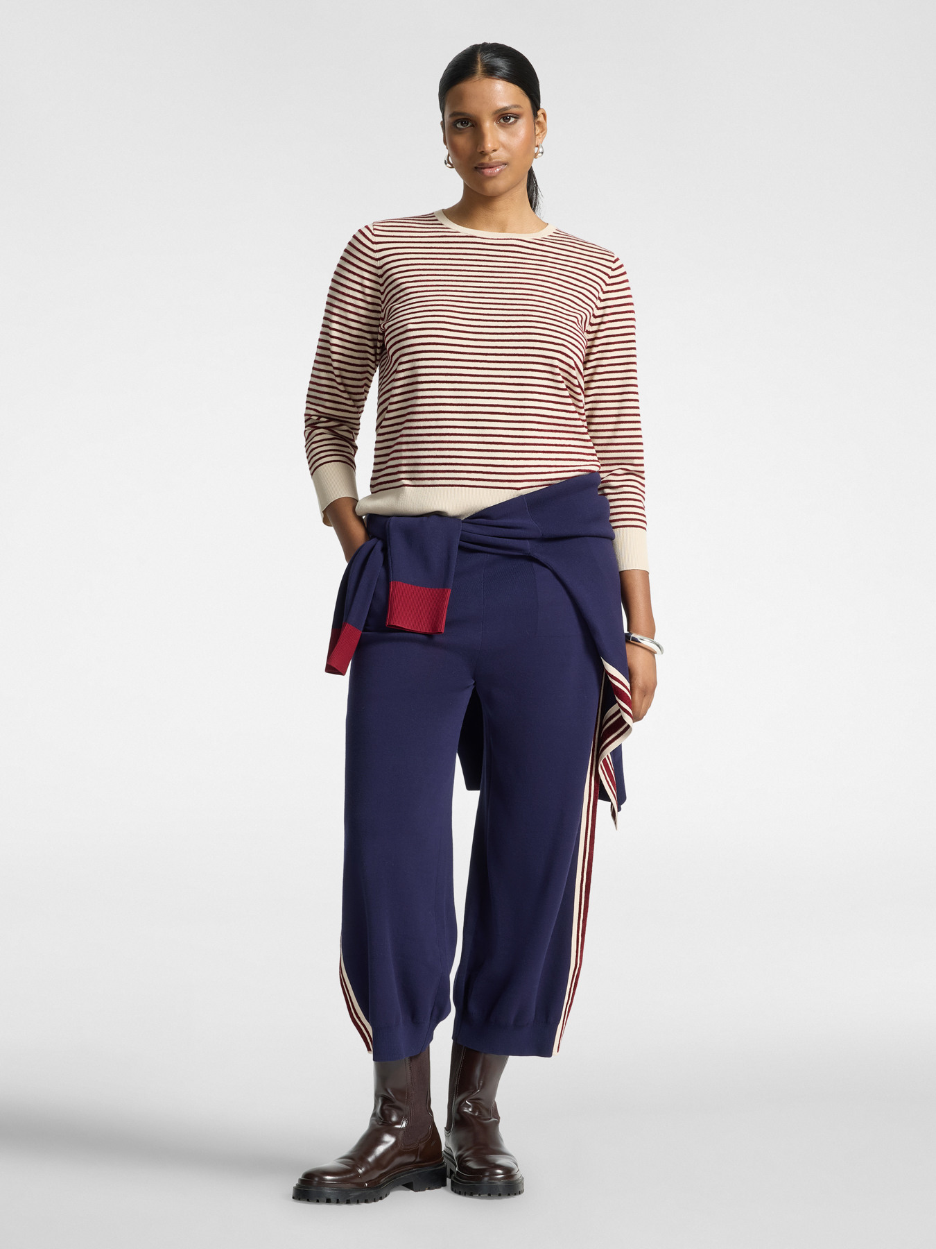 Viscose blend striped sweater image number 2