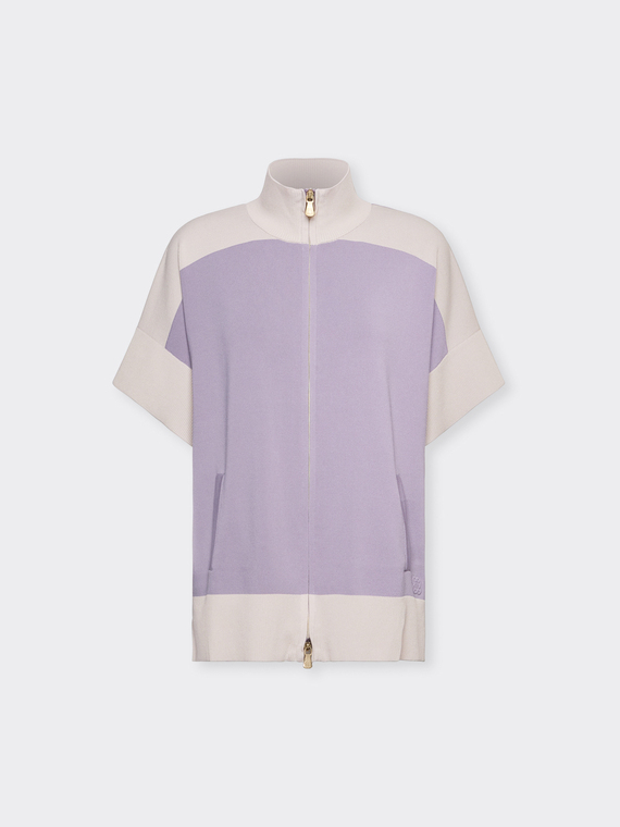 Short sleeve viscose blend cardigan