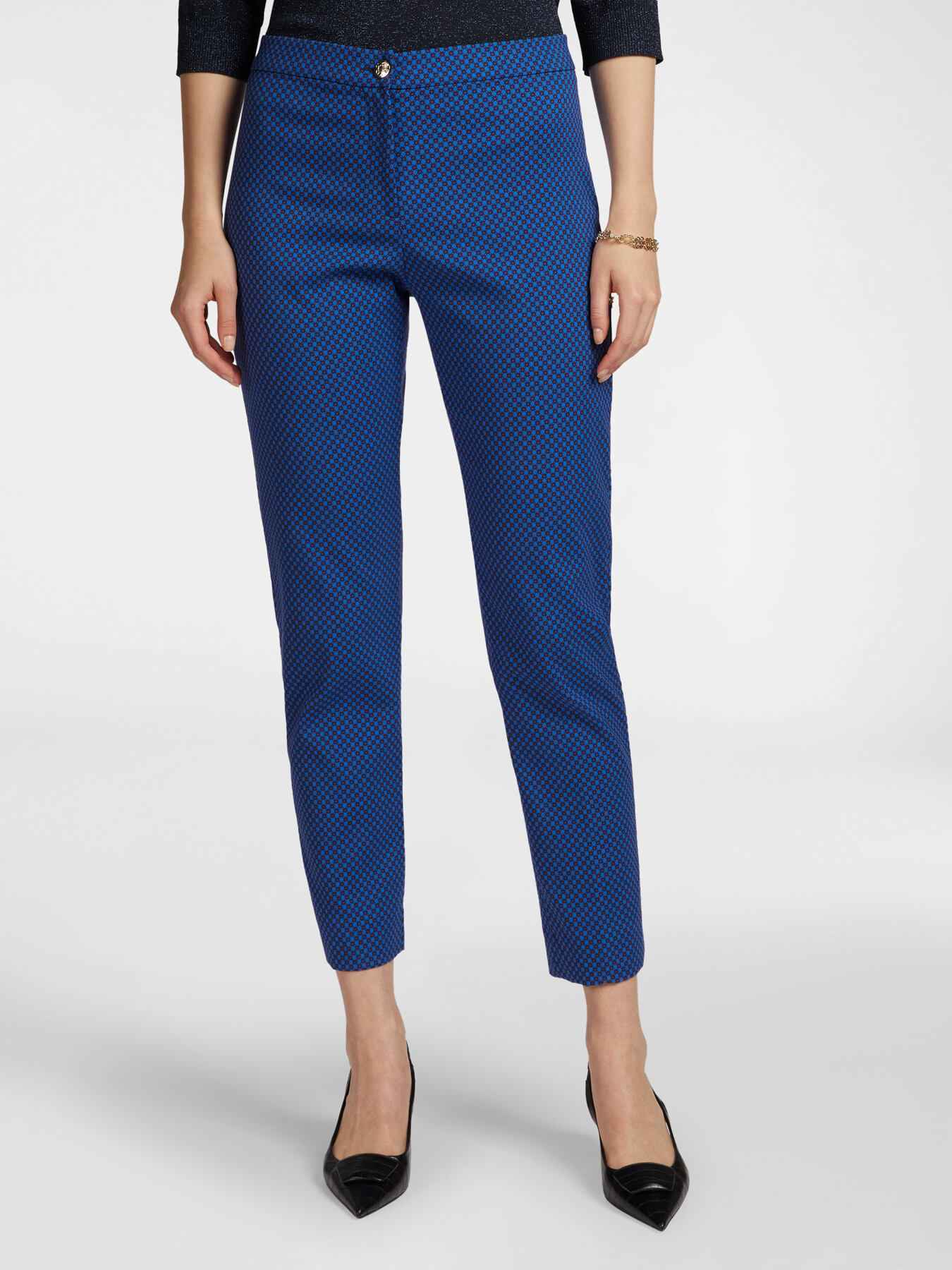 Pantaloni dritti in tessuto jacquard image number 2