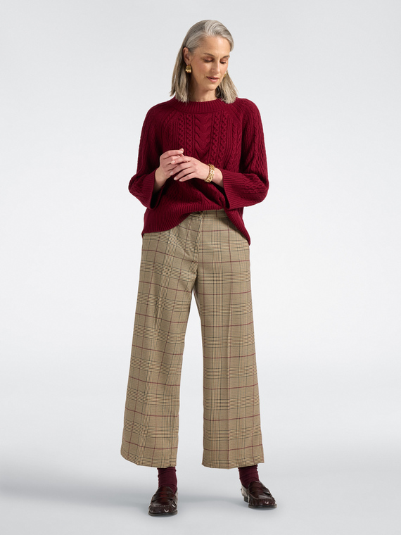 Wide-leg check palazzo trousers
