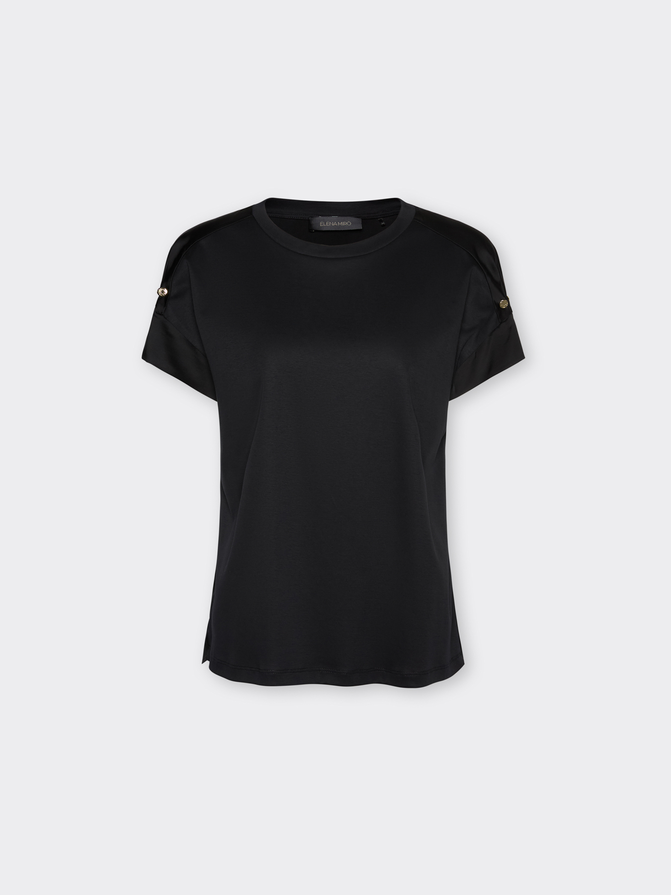 T-shirt cotone con applicazioni metalliche image number 4