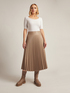 Faux leather pleated skirt image number 3