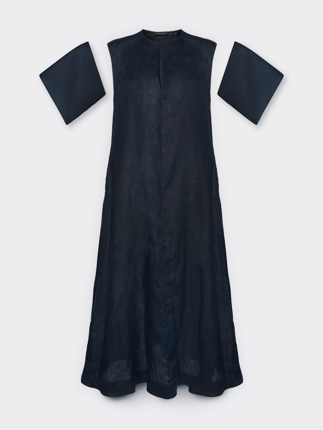 Long linen dress with V-neck image number 5